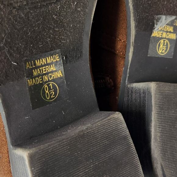 Soda Faux Suede Wide Calf Knee High Boots With Lace Up Back Brown Size 8.5 - Picture 7 of 8